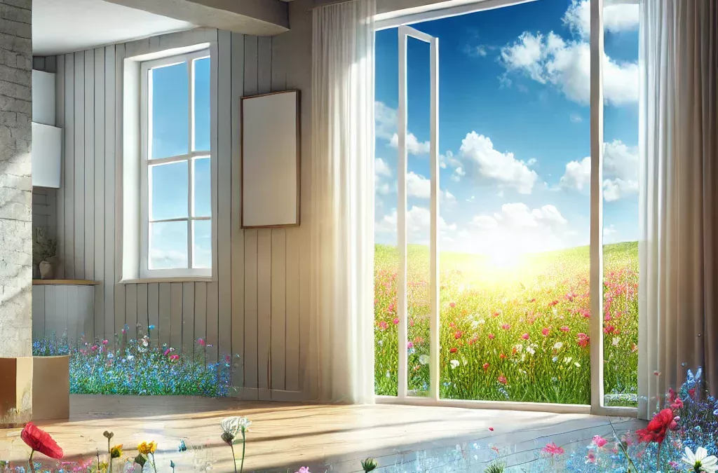 rent hem med blommor